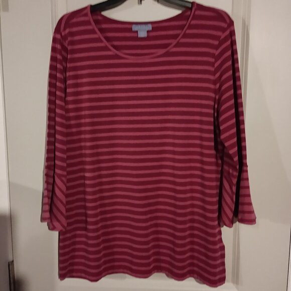 Laura Scott Flared 3/4 Sleeve Shirt L Never Worn - Picture 1 of 10